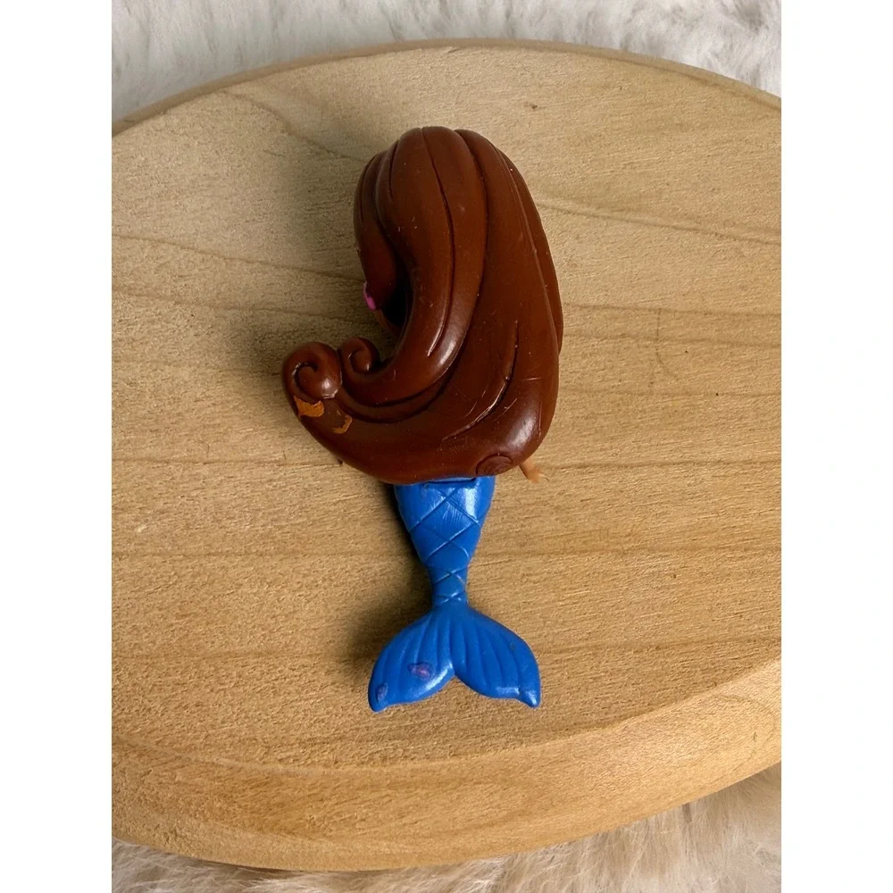 Splashings Miniature Mermaid Doll Brown Hair Blue Removable Tail Pink Top Toy
